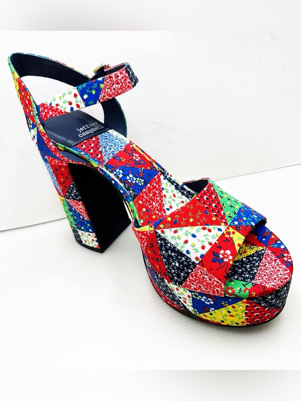 {Jeffrey Campbell} Summers Patchwork Platform Sandals - Picture 6 of 14